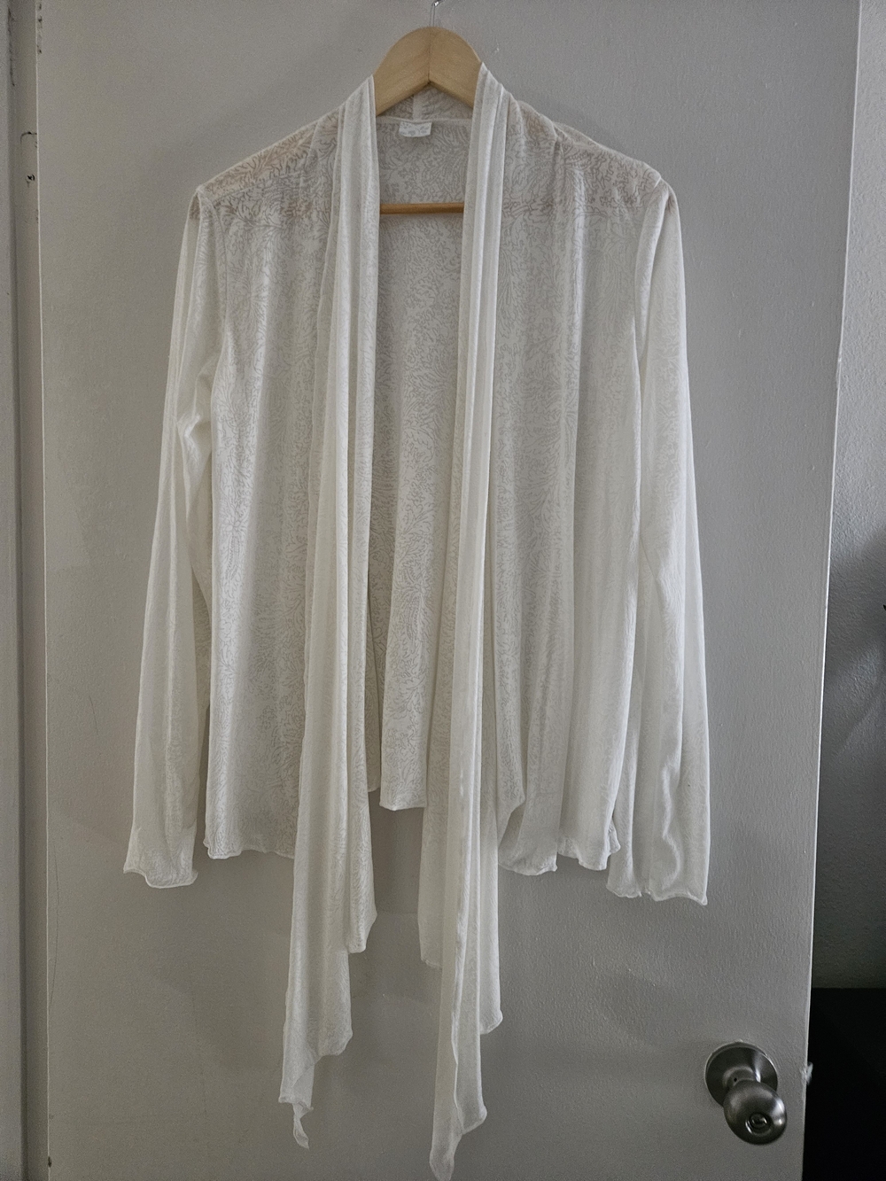 Lightweight Open Front White Yoga Cardigan